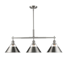  3306-LP PW-PW - Orwell 3-Light Linear Pendant in Pewter